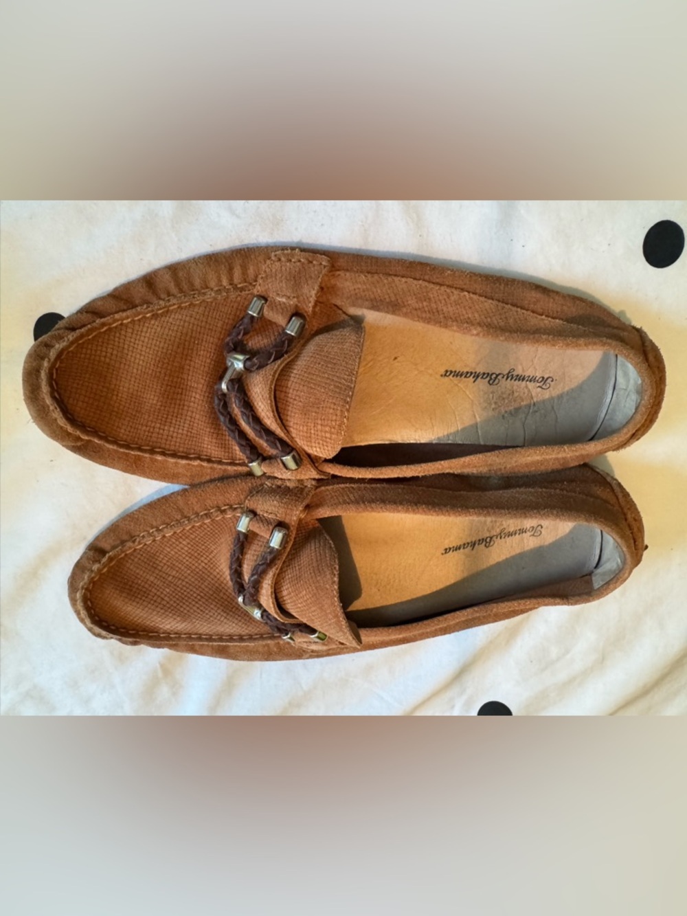 Tommy Bahama Men's Tan Suede Slip-On Loafers